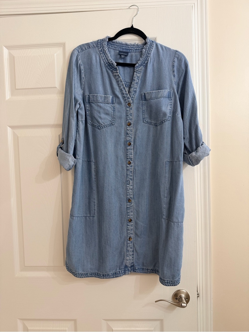 J. Jill Light Blue Denim Midi Shirt Dress